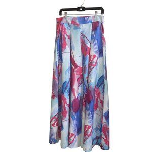 Nylon Apparel Womens Pants Trousers Size Large Multicolor Wide Leg Abstract New